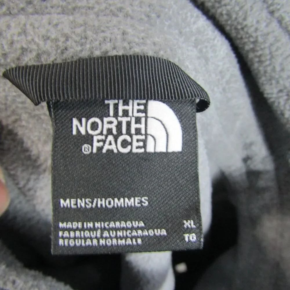 The North Face Denali Men's XL Gray Black Fleece Pullover Snap Front Jacket